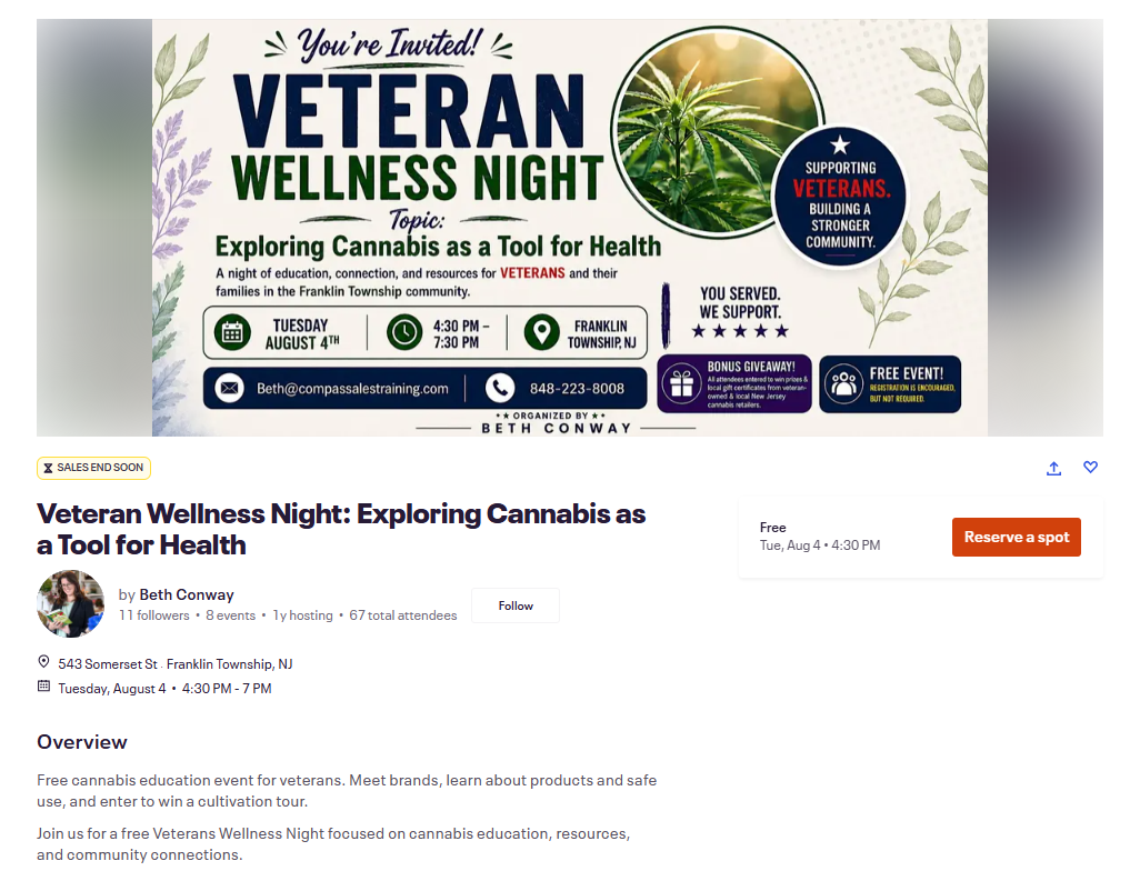 Veteran Wellness Night: Exploring Cannabis as a Tool for Health